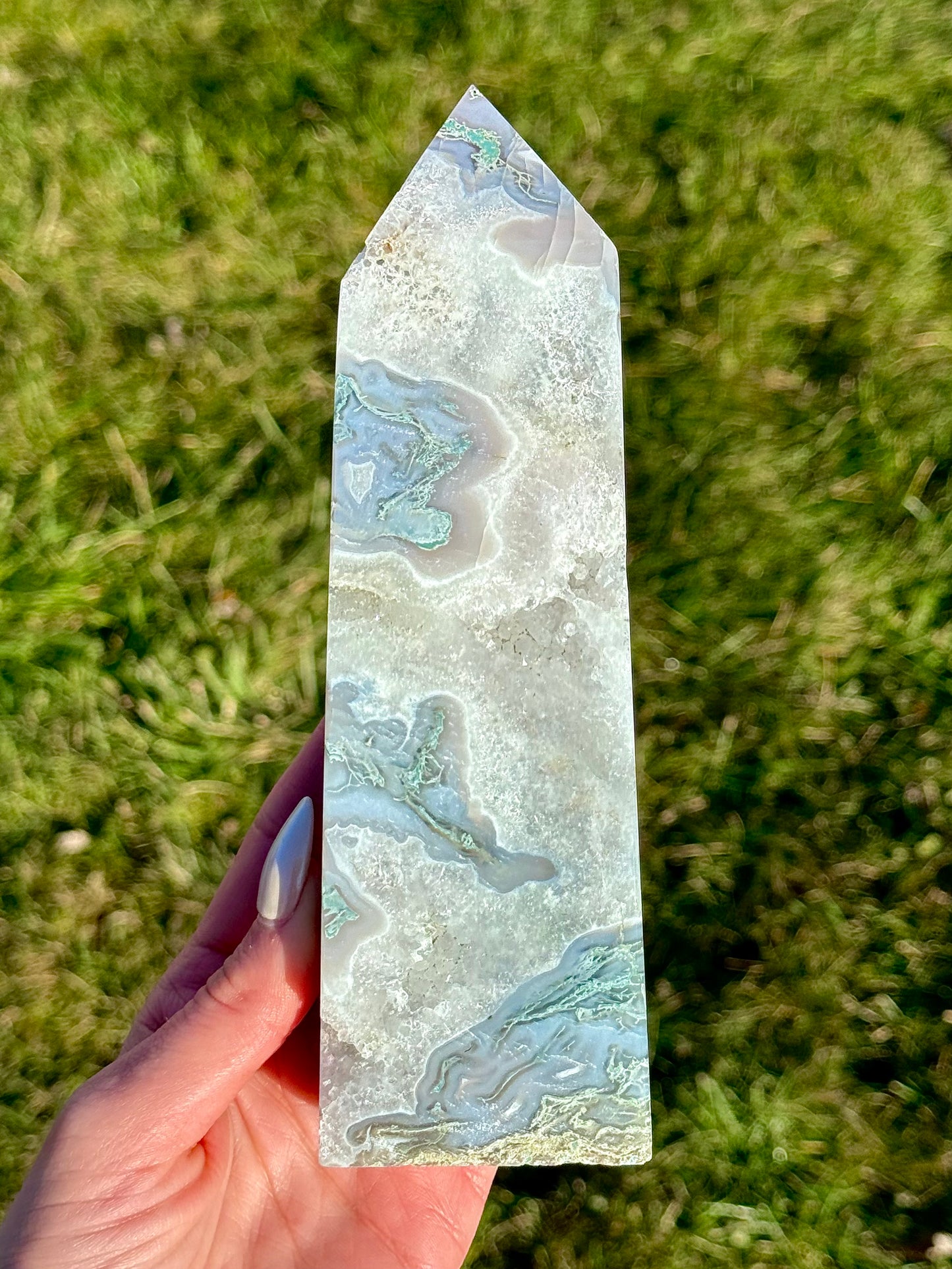 Large Moss Agate Towers - You Choose