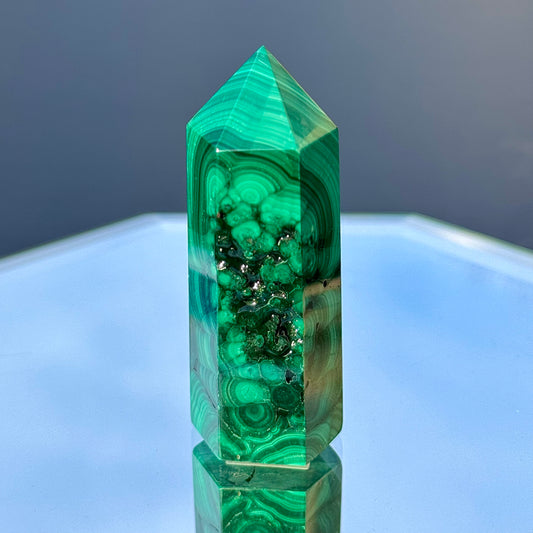 Druzy Malachite Tower