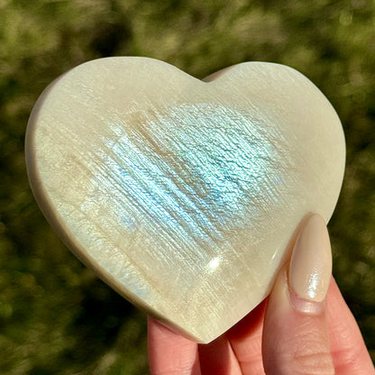 White Moonstone Hearts - You Choose