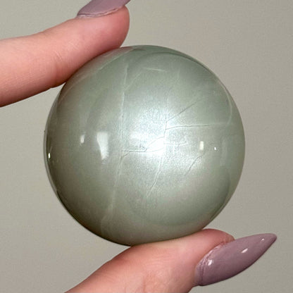 Silky Green Moonstone Spheres - You Choose