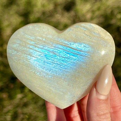 White Moonstone Hearts - You Choose