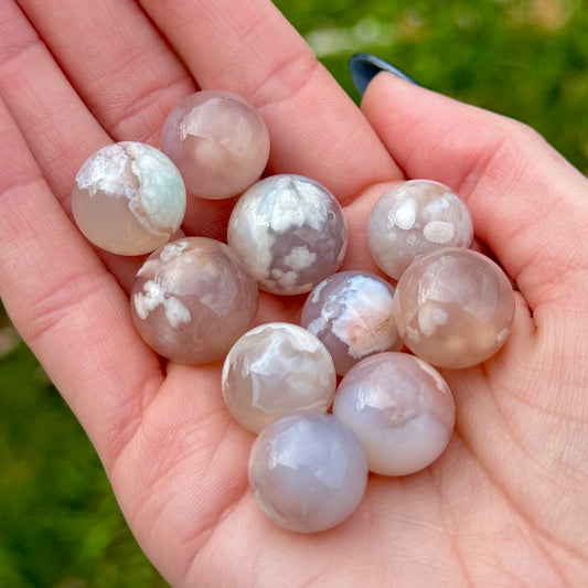 Flower Agate Mini Spheres