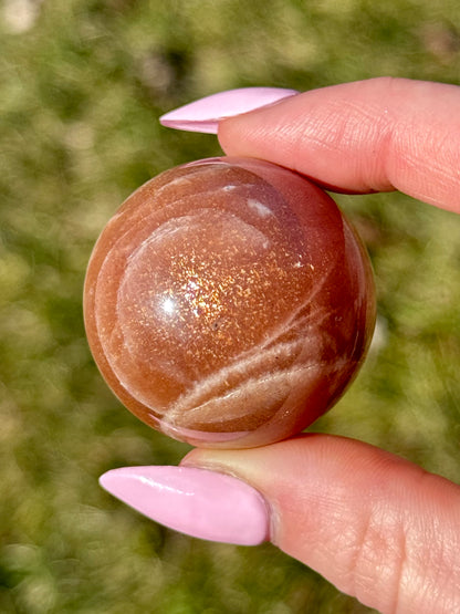 Peach Moonstone & Sunstone Spheres - You Choose