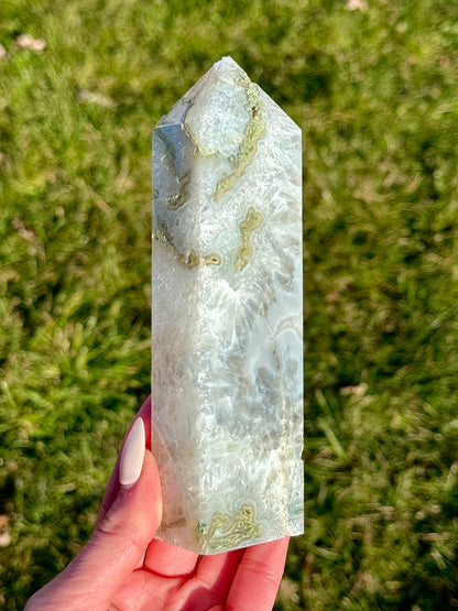 Large Moss Agate Towers - You Choose