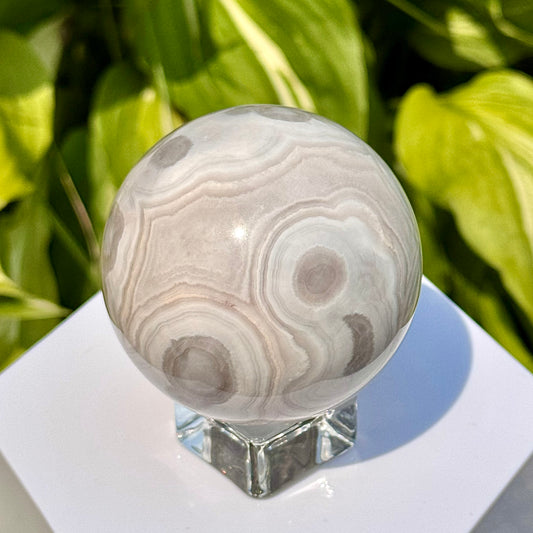 White Crazy Lace Agate Sphere