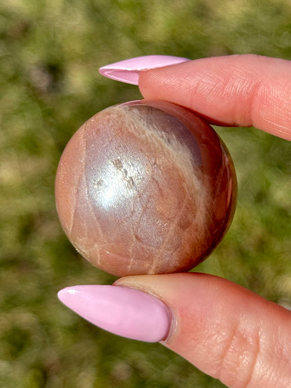 Peach Moonstone & Sunstone Spheres - You Choose