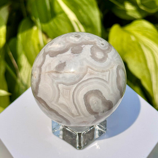 White Crazy Lace Agate Sphere
