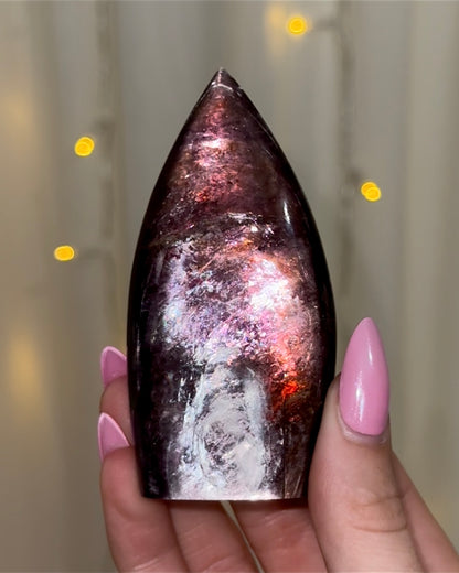 Gem Lepidolite Flames - You Choose