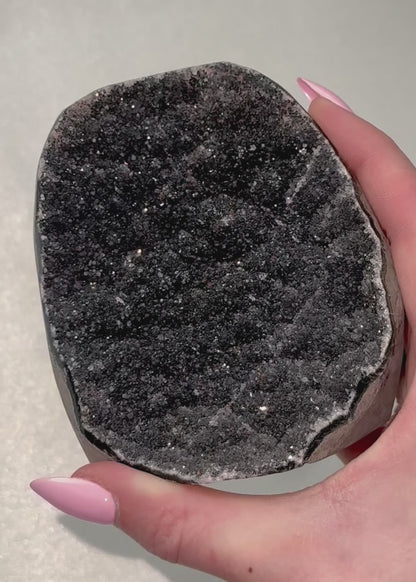 Black Amethyst Sugar Druzy Cut-Bases - You Choose