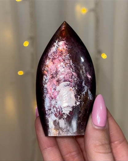 Gem Lepidolite Flames - You Choose